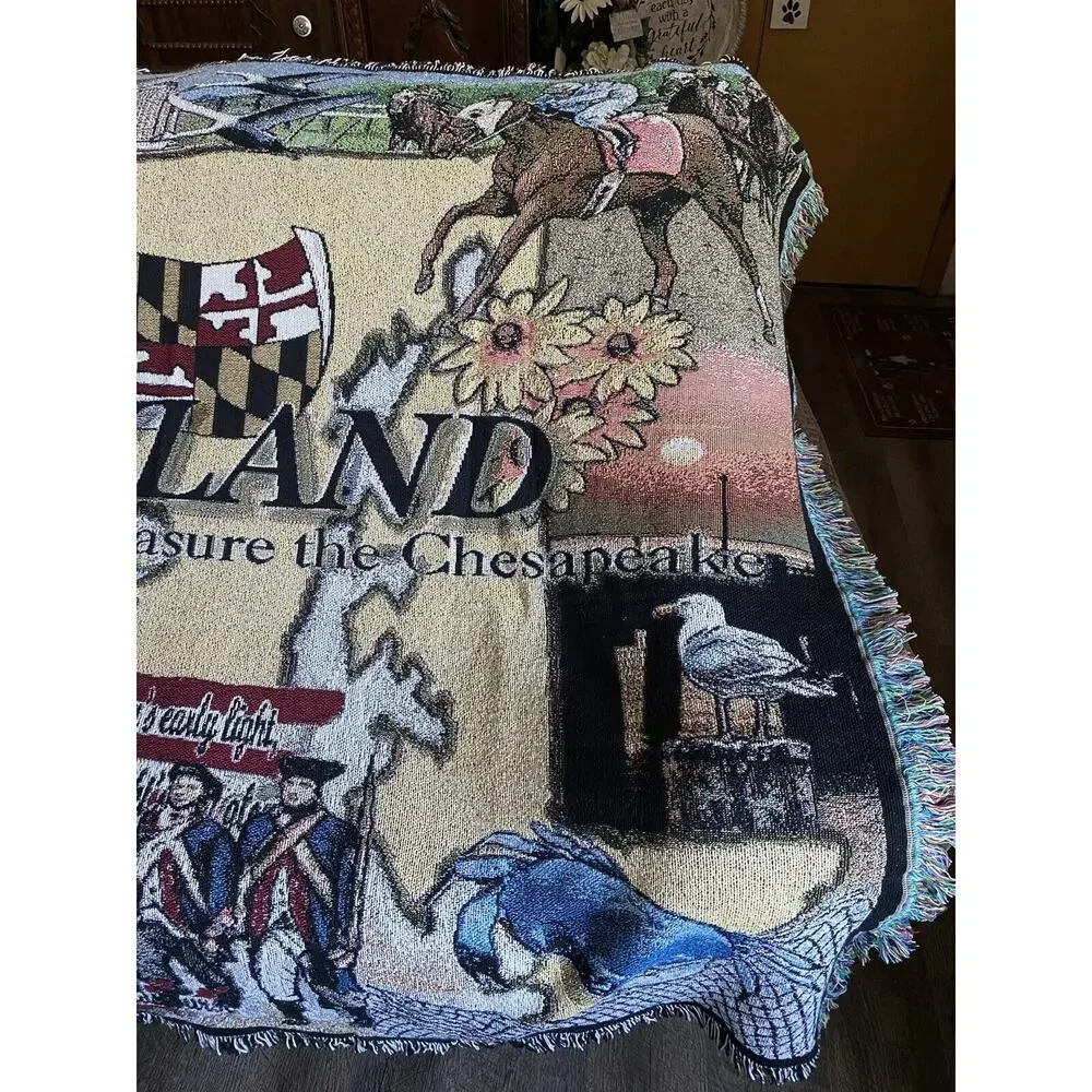 Pure Country Weavers Maryland Cotton Treasure Of The Chesapeake Tapestry Throw